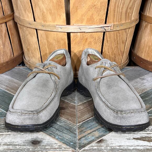 Born Handcrafted 2-Eye Tan Sand Suede Lace-Up Moc Toe Comfort Oxfords Mens 9.5 main image 12